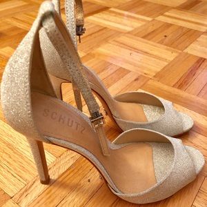 Shutz Sparkling Textured High-heel Sandal